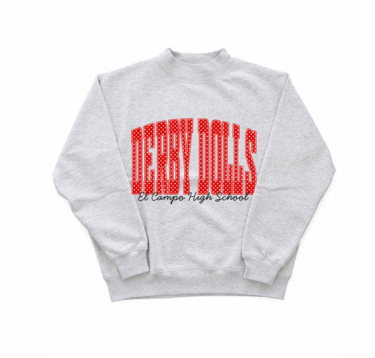 Derby Dolls Polka Dot Mock Neck, Sweatshirt or Tshirt