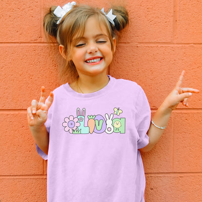 Retro Easter Alpha Name Tee