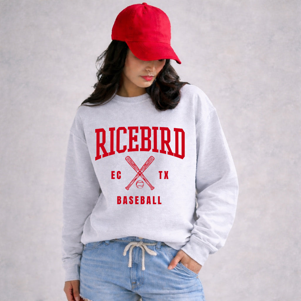Ricebird Baseball EC TX Graphic Sweatshirt, Quarter Zip or T-Shirt
