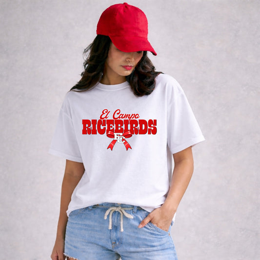El Campo Ricebirds Bow Graphic Sweatshirt or T-Shirt