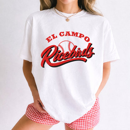 El Campo Ricebirds Script Baseball Sweatshirt or T-shirt