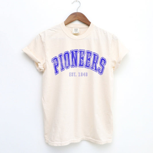 Pioneers varsity letter tee