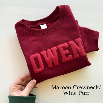 Custom Kids Puff Name Sweatshirt