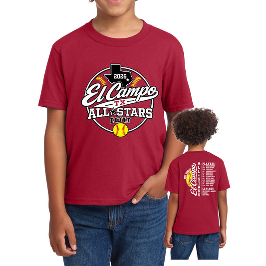 Toddler & Youth Cotton Roster Tee 10U Girls