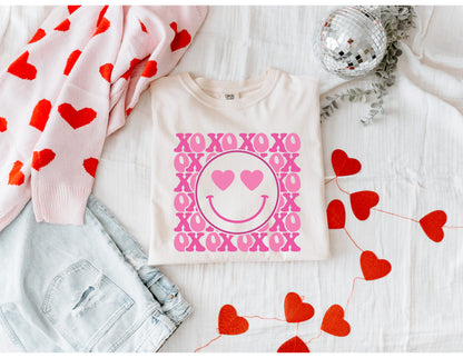 XOXO Smiley Face Graphic Tee or Crewneck