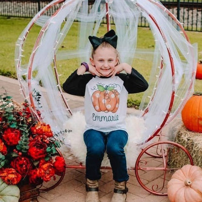 Personalized Polka Dot Pumpkin Shirt