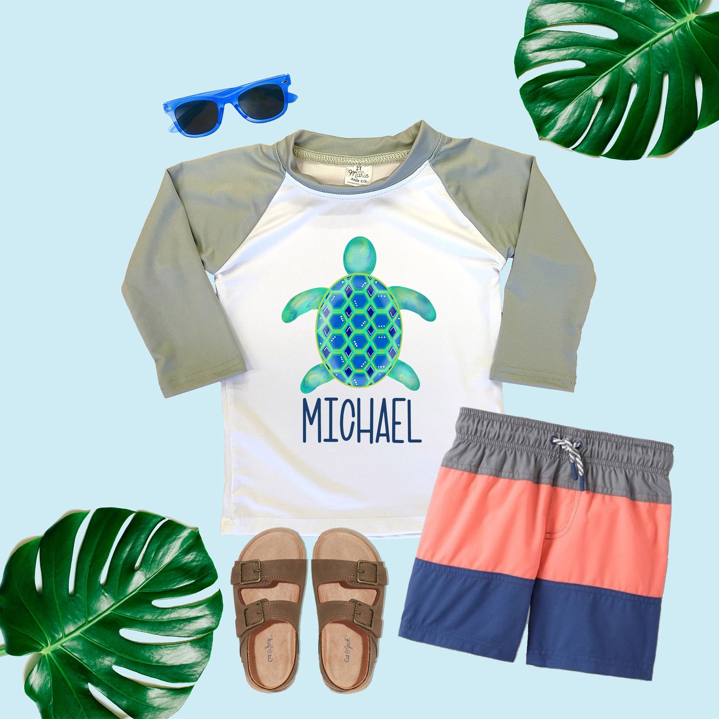 Sea Turtle Personalized Rash Guard