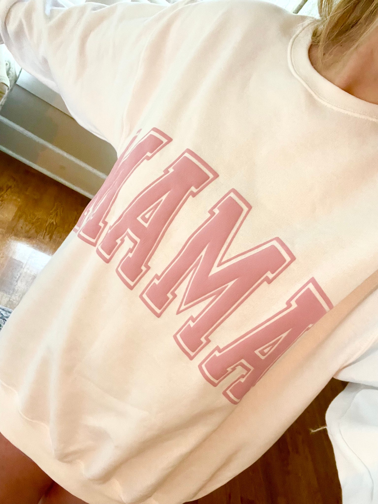 Mama Varsity Letter Pink Oversized Graphic Sweatshirt – Pink Lily