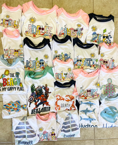 Boys Beach Alpha name personalized rash guard