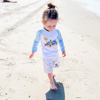 Boys Beach Alpha name personalized rash guard