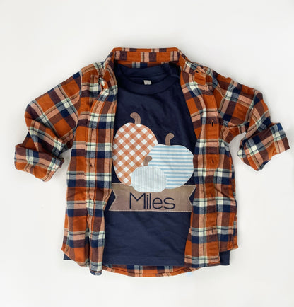 Boys Pumpkin Trio Personalized Tshirt