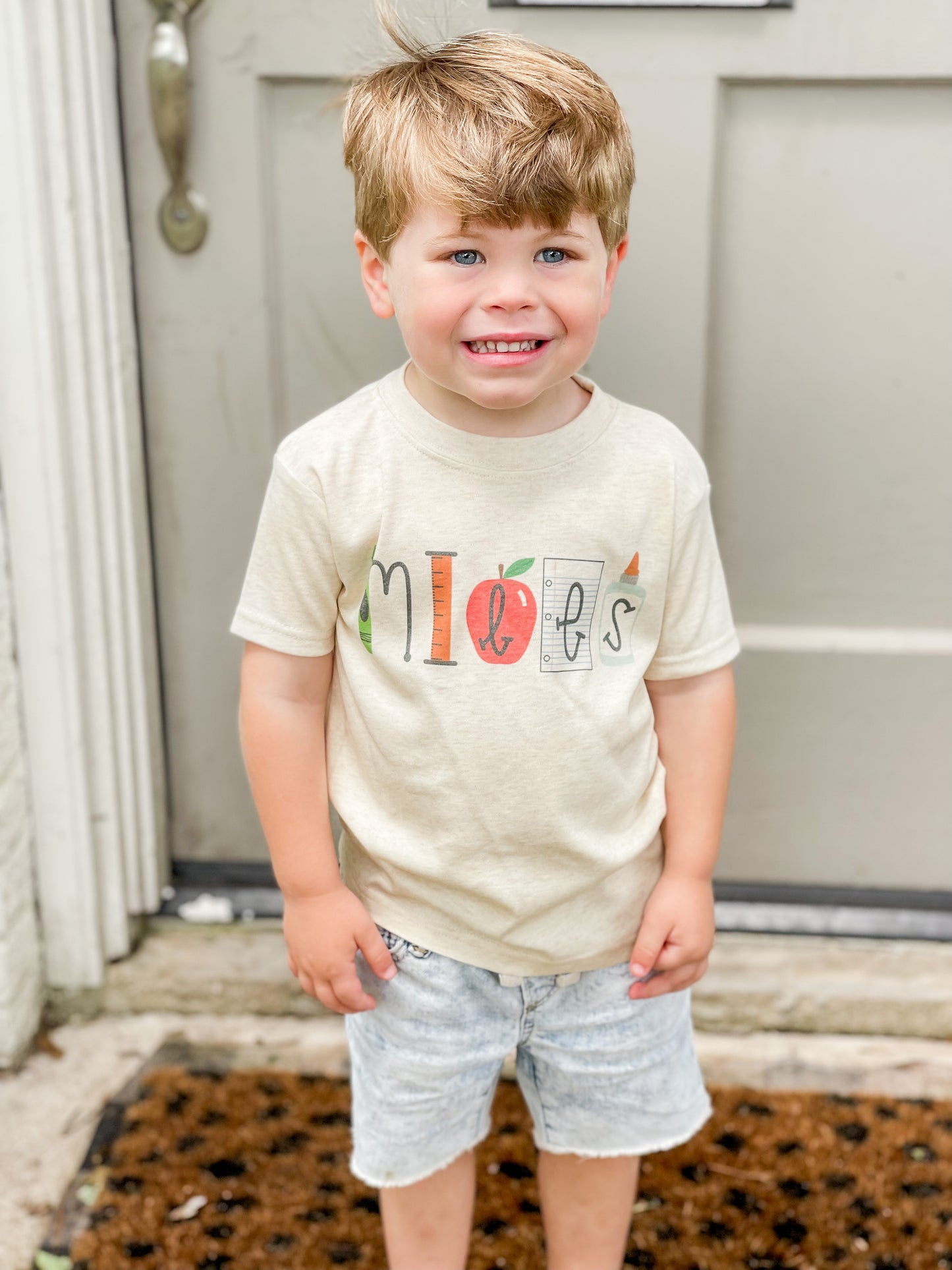 School Supplies Name Oatmeal Tee