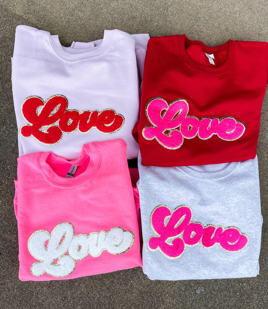 Love Chenille Patch Sweatshirt