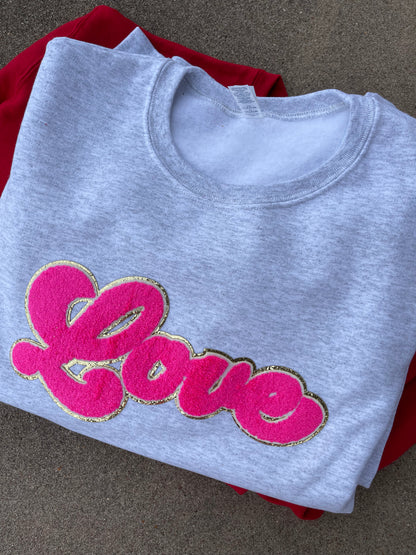 Love Chenille Patch Sweatshirt