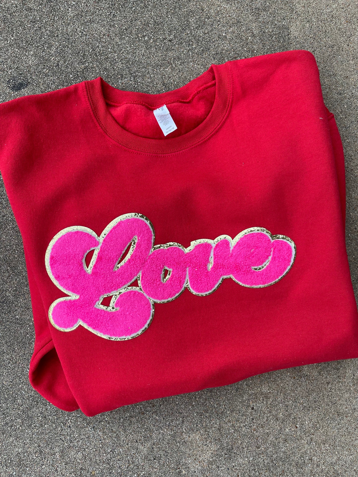 Love Chenille Patch Sweatshirt