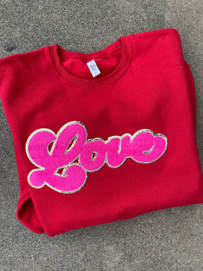 Love Chenille Patch Sweatshirt