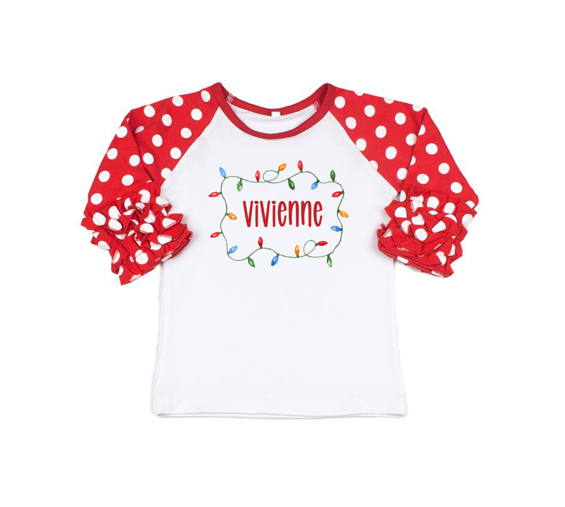 Christmas Lights Name Tee