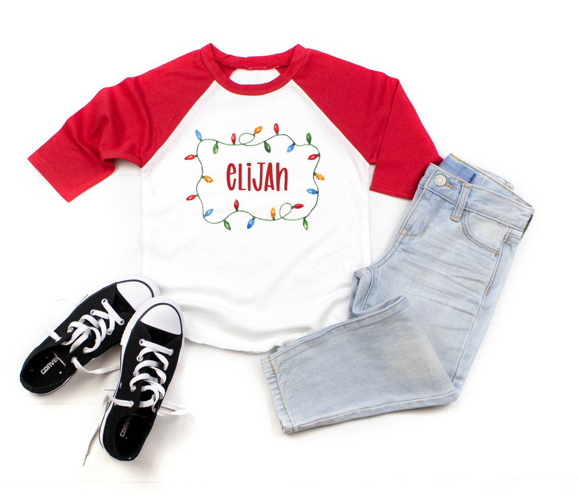 Christmas Lights Name Tee