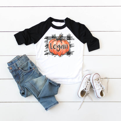 Personalized Buffalo Plaid Pumpkin Shirt