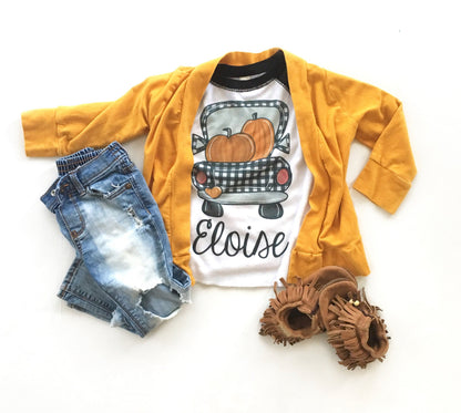 Gingham Pumpkin Truck Shirt