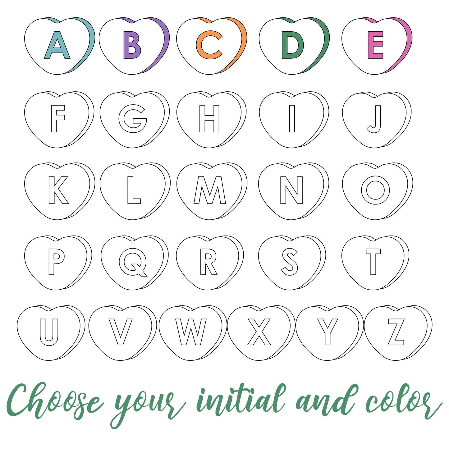 Candy Heart Initial Top