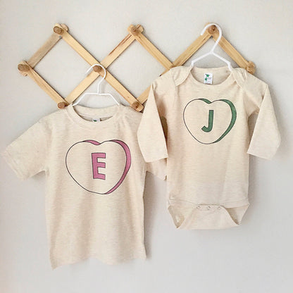 Candy Heart Initial Top
